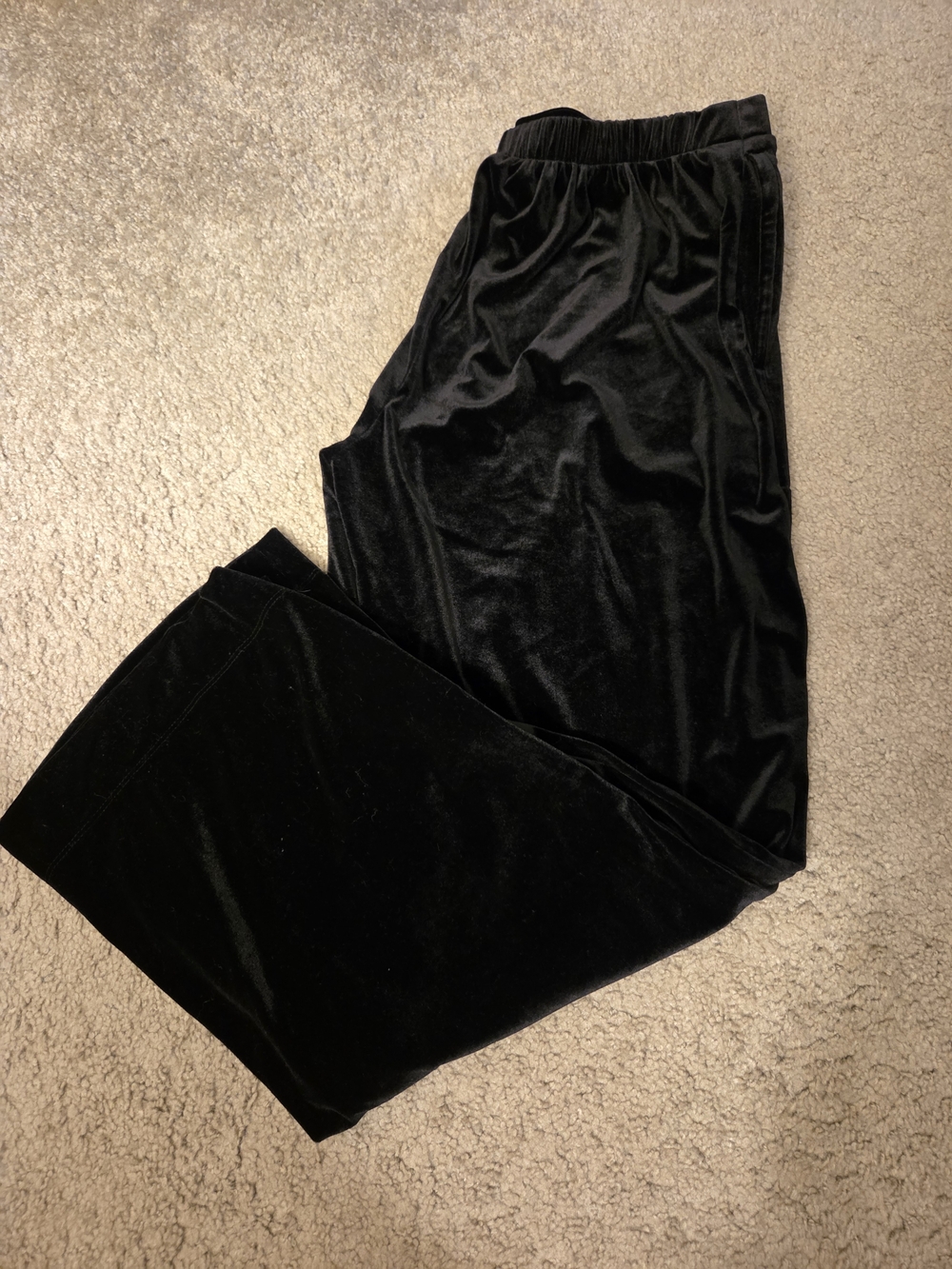 Soma Black Velour Wide Leg Lounge Pants